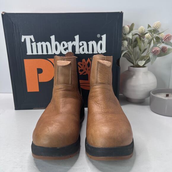 Timberland PRO Birchline Chelsea Composite Toe Work Boots Brown Womens Size 9W - Picture 3 of 10